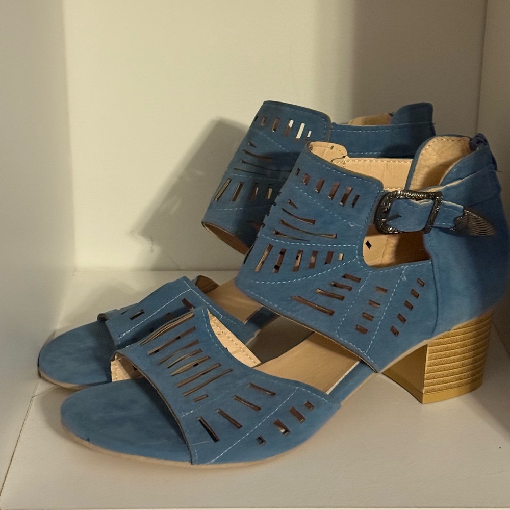 Blue Cutout Block Heel Sandals

Only worn once
